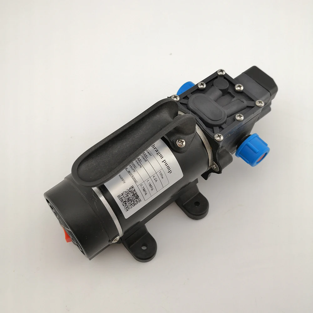 100w 12 volt small dc mini water pump electric High Pressure self priming diaphragm pump with buit-in fan