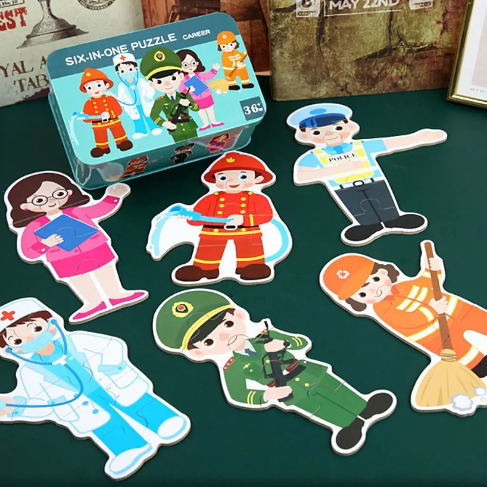 ตัวต่อจิ๊กซอว์ไดโนเสาร์การ์ตูนรูปสัตว์ รถมอนเตสซอรี่ ตัวต่อไม้ 3 มิติ ของเล่นไม้เสริมพัฒนาการหลากสีสันสำหรับเด็ก