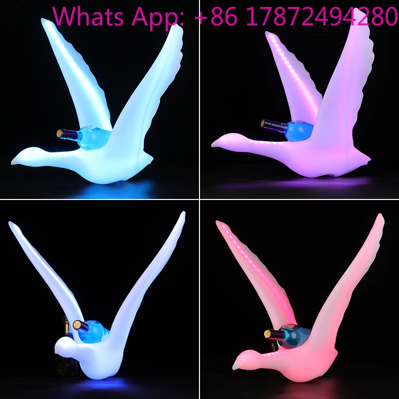 New Illuminated Swan Bottle Presenter Nightclub Bar Party White Gray Goose Vodka Display Rechargeable Light Emitting Diode