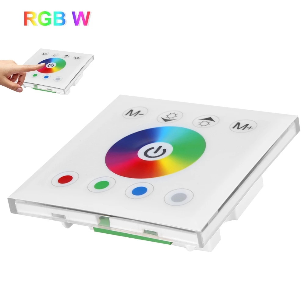 Wall Mounted Colorful RGBW LED Touch Panel Controller Dimmer Switch for LED Strip Light