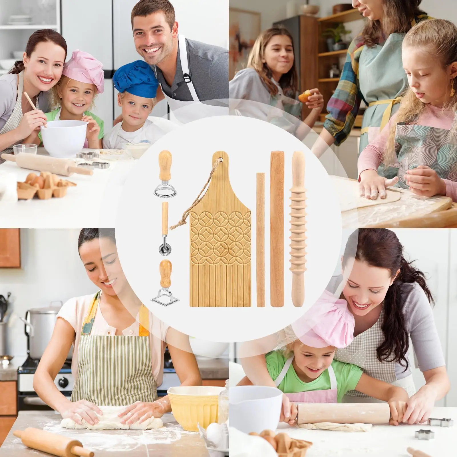 

Пресс для равиоли, 7 предметов, ручной, деревянный, пищевой, для приготовления пасты, лапши, пельменей, теста, для кухни, дома, ресторана