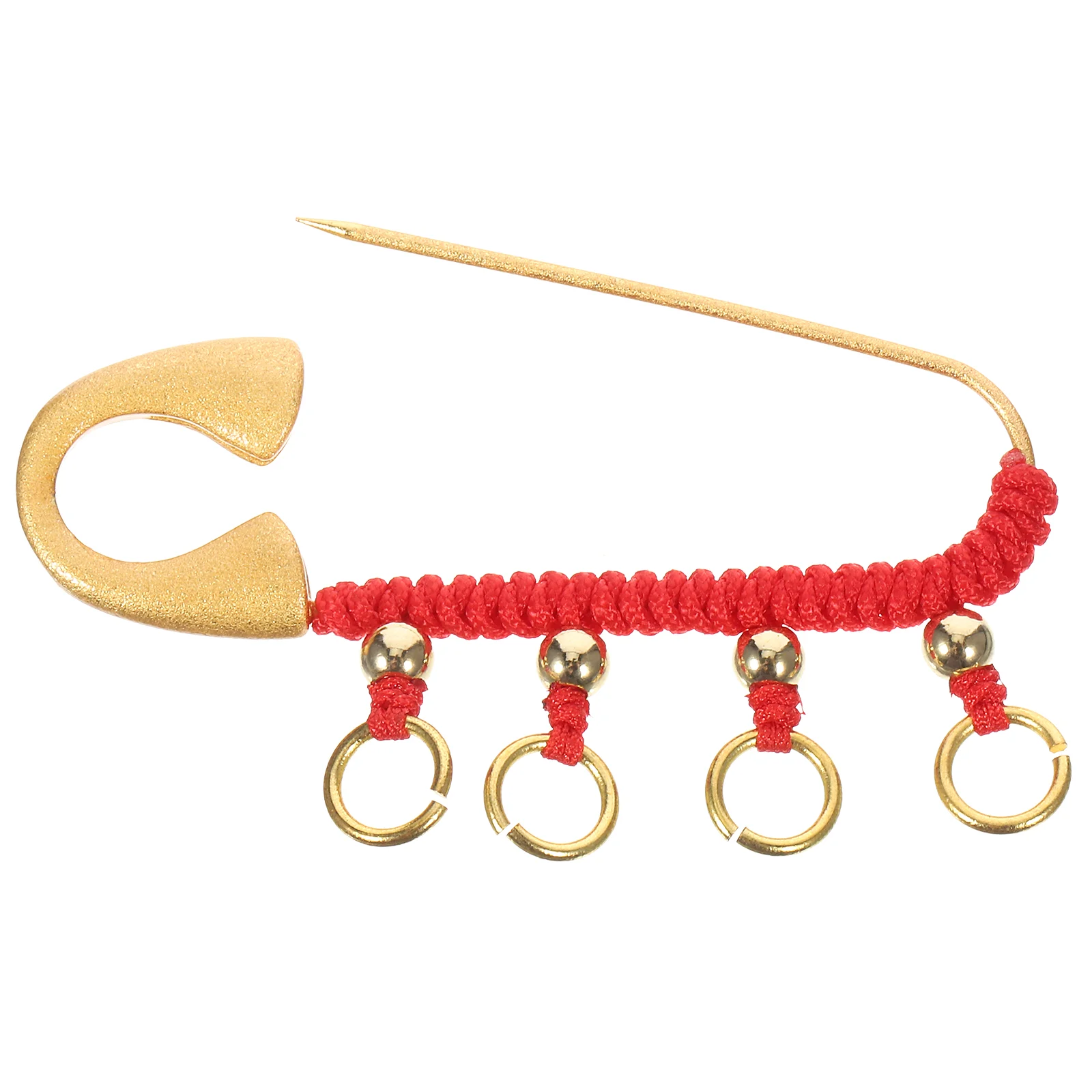 Red Rope Brooch Mother Clothes Pins Extra Large Safety Brass Locking Closures Metal Brooches