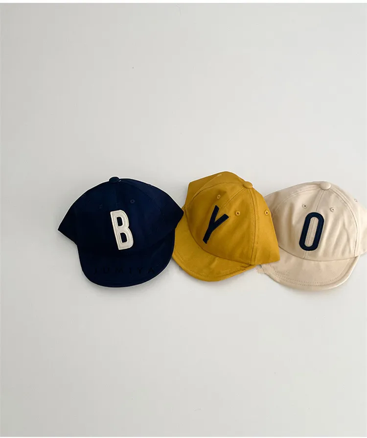 Gorras de baloncesto con letras para niños, sombrero ajustable con visera, estilo coreano, para verano y primavera