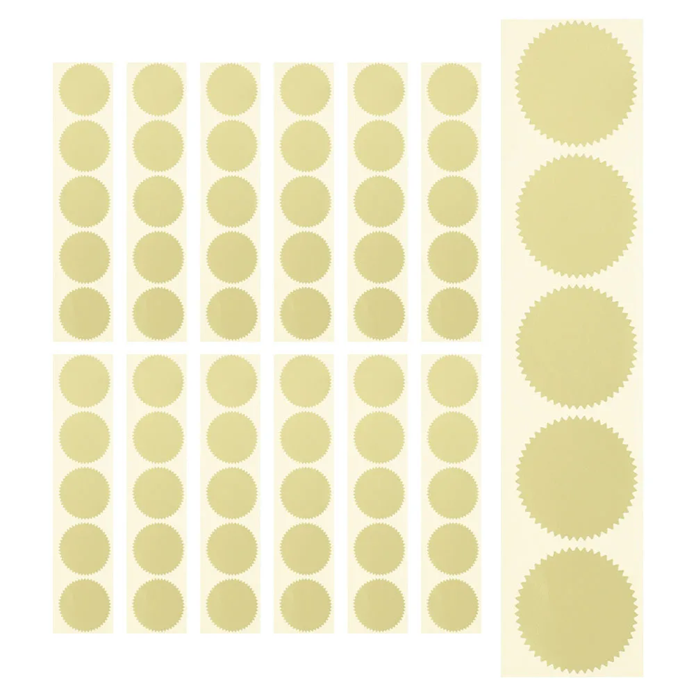 

200Pcs Gold Steel Seal Stickers Self Adhesive Serrated Edge for Certificates Awards Graduation Embosser Seal Tamper Proof