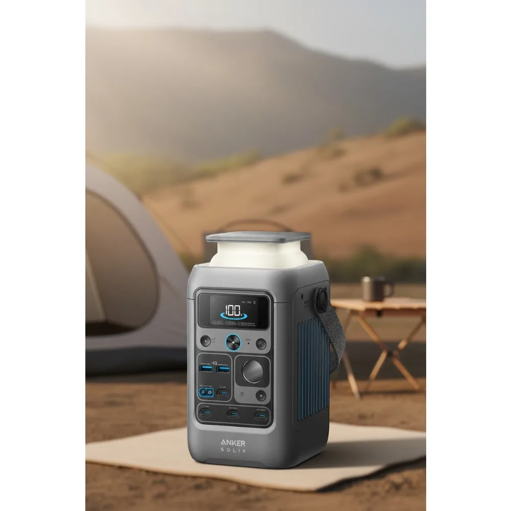 288Wh Portable Power Station, 300W Solar Generator with LiFePO4 Battery, 7 Ports for Camping Travel Emergency Charging