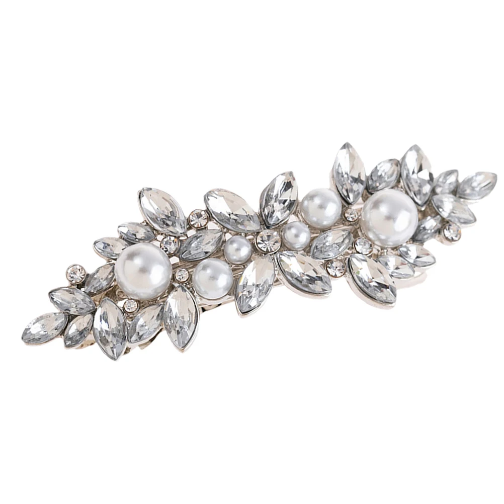 

Duckbill Hair Accessories Barrette Wedding Clip for Women Faux Clips Crystal Rhinestones Barrettes Headgear