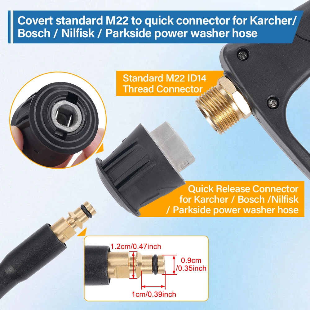 합금 조인트 노즐이있는 Karcher 용 고압 청소 물총 전문 전기 고압 세척기