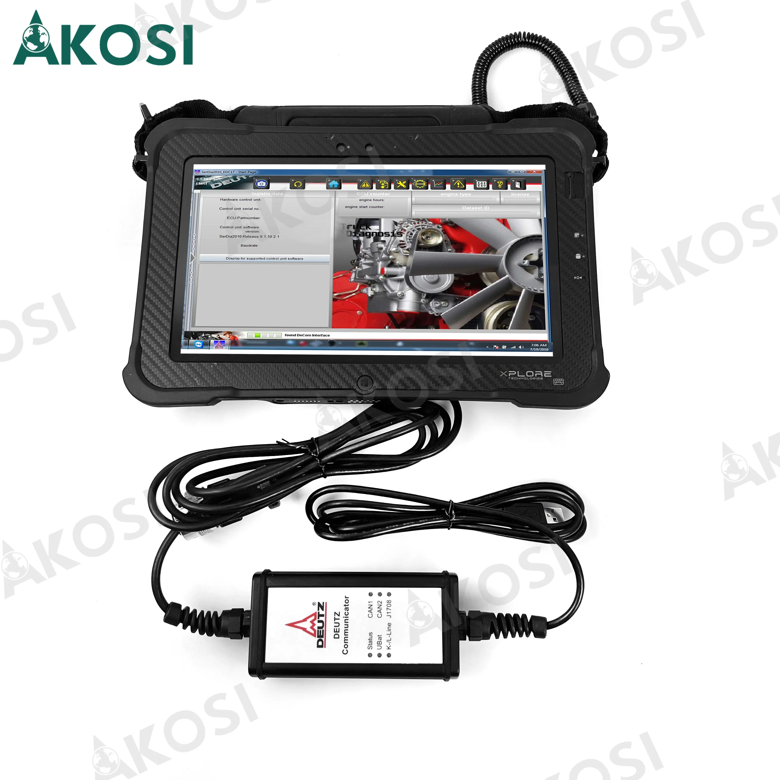 

For Deutz Auto Communicator OBD Scanner for Controllers EMR2 EMR3 EMR4 For Deutz DECOM controllers diagnosis kit + Xplore Tablet