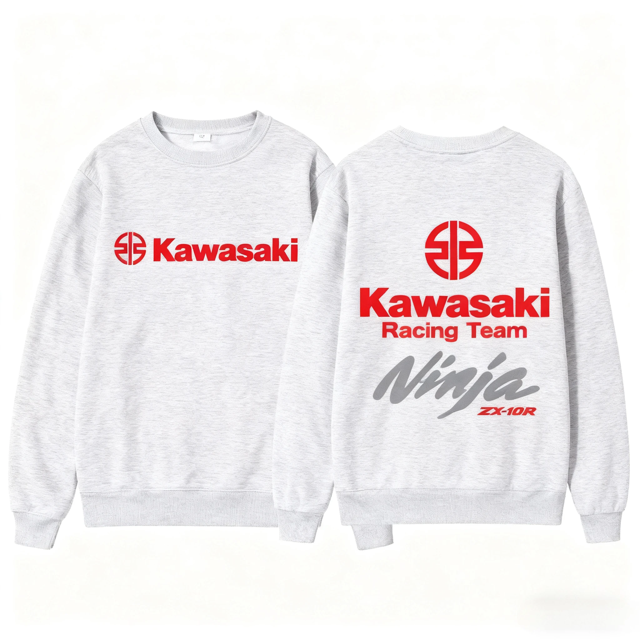 

2025 New trendy Kawasaki heavy motorcycle logo printed round-neck sweatshirt for men and women in autumn/winter 2025