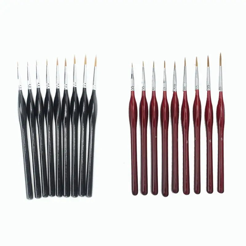 9 PCS Fine Detail Paint Brush Miniature Painting Brushes for Acrylic Watercolor Oil Face Scale Model Painting Dropship
