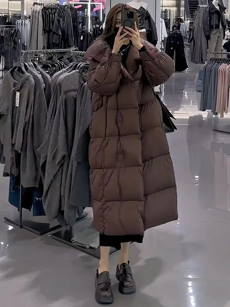 2024 invierno nuevo Faionable versátil Thiened Floing cuello grande blanco Du abajo Jaet mujer moda viaje Sle