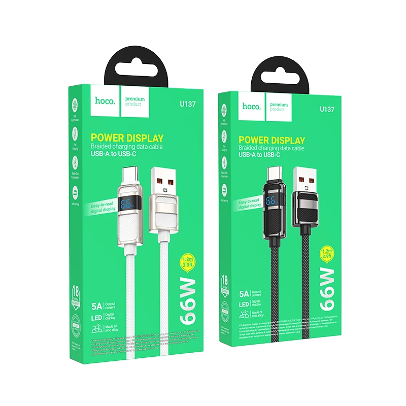 HOCO 5A Fast Charging Cable For iPhone 15/16 Pro Max Durable Wired Cord LED Display 66W Phone Charging Cable For Samsung S22 S23 - Image 6