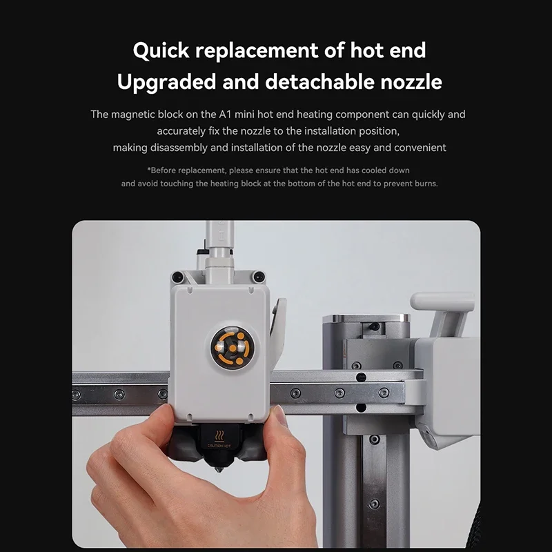 0.2/0.4/0.6/0.8 มม.สําหรับ 3D เครื่องพิมพ์สําหรับ Bambu lab A1 mini Hotend Kit เหล็กชุบแข็งหัวฉีดไม้ไผ่ Lab A1/A1 mini อุปกรณ์เสริม