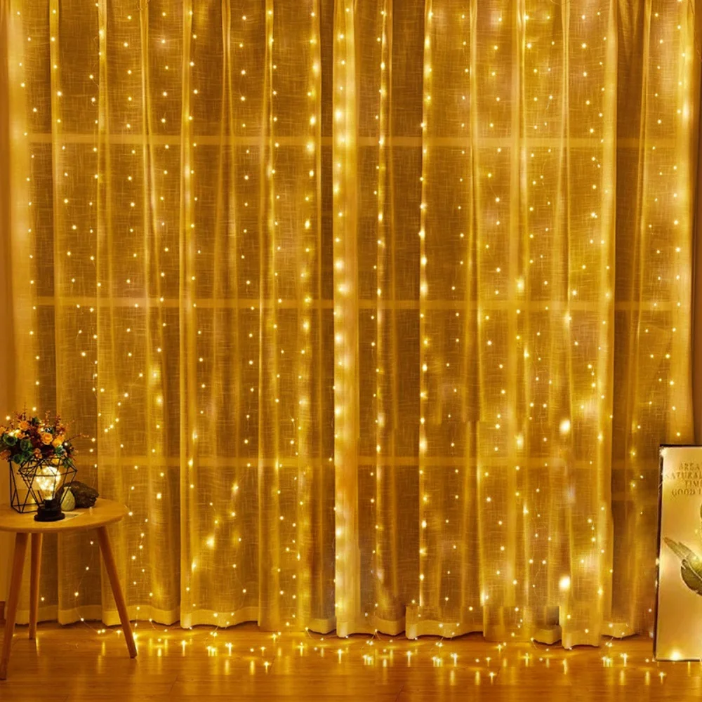 USB Powered Remote Curtain String Light 100-600LED Wedding Party Home Garden Bedroom Outdoor Indoor Wall Christmas Decorations