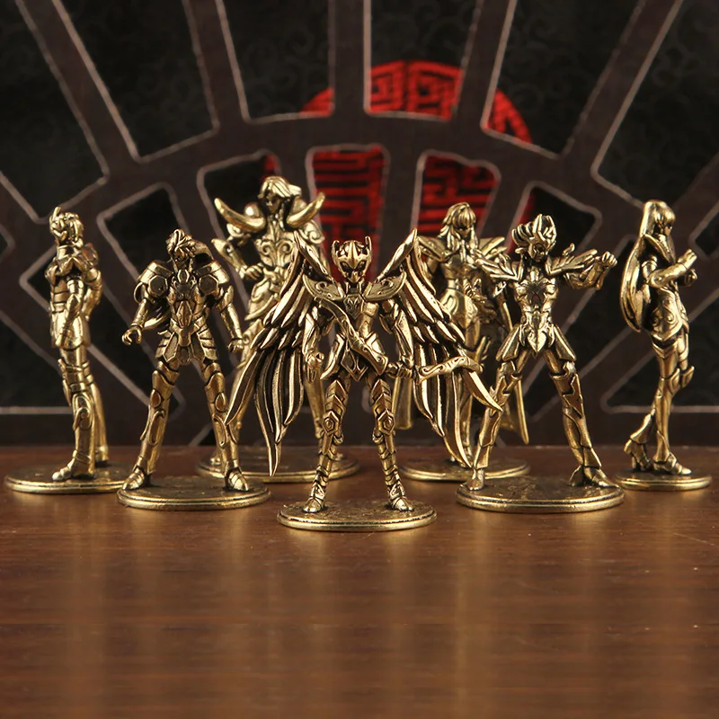 Cross border hot selling brass twelve zodiac Saint Seiya ornament cartoon model desktop decoration copper ornament gift