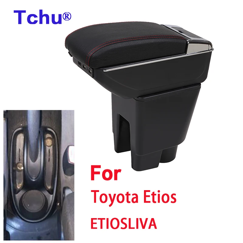 For Toyota Etios armrest For Toyota Etiosliva car armrest box dedicated USB charging Ashtray Car Accessorie Interior parts