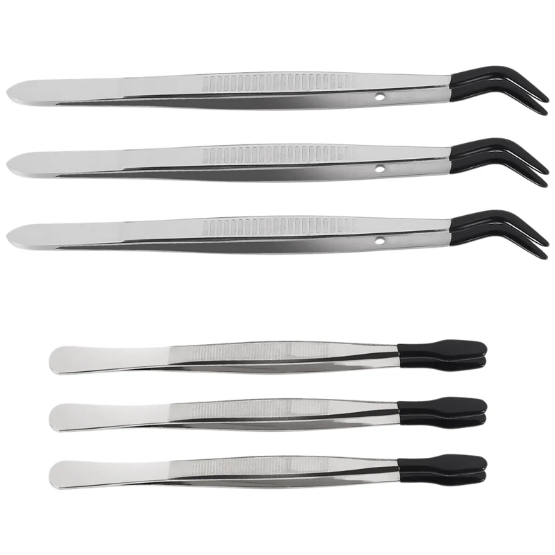 A84Z-6 pezzi di pinzette con punta in gomma pinzette di precisione in silicone PVC laboratorio industriale hobby artigianale pinzette strumento