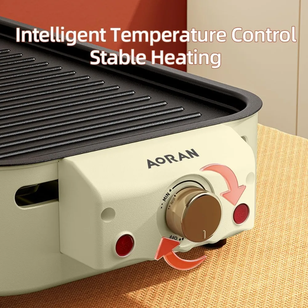 Versatile Smokeless Indoor Grill for Home Cooking, Featuring Indoor Grills Electric Smokeless, and Kitchen Griddle White