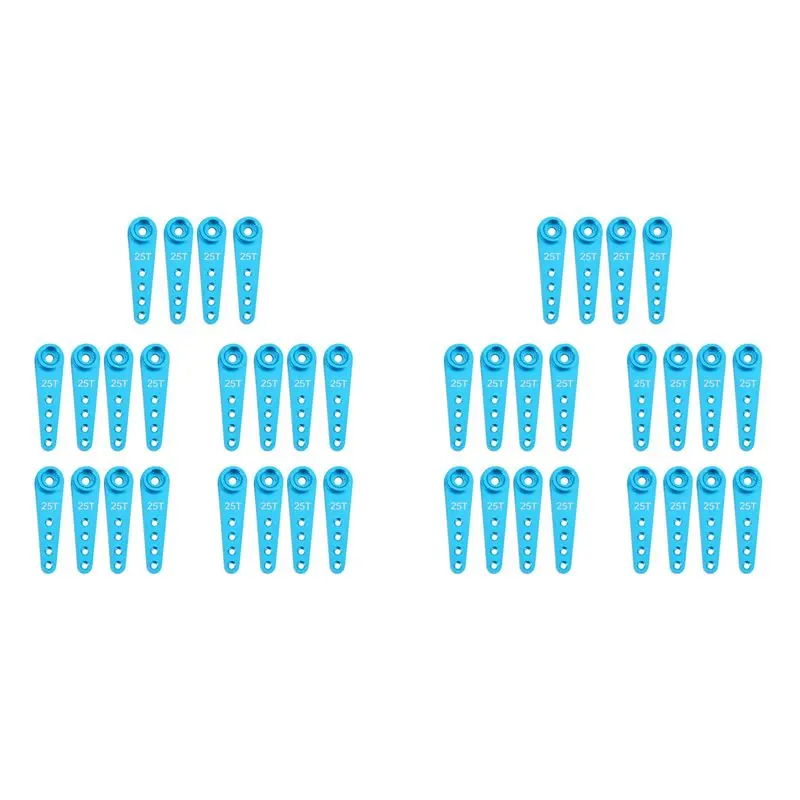 B05C-40PCS 37Mm 25T Metal Extension Steering Servo Horn For RC Car Crawler Parts,Blue