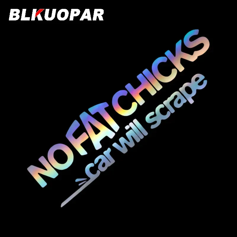 BLKUOPAR NO FAT CHICKS автомобильные наклейки лазерные JDM индивидуальная наклейка устойчивая к царапинам водонепроницаемая графика на лобовое стекло доска для серфинга автомобильная этикетка BLKUOPAR NO FAT CHICKS автомобильные наклейки лазерные JDM индивидуальная наклейка устойчивая к царапинам водонепроницаемая графика на лобовое стекло доска для серфинга автомобильная этикетка