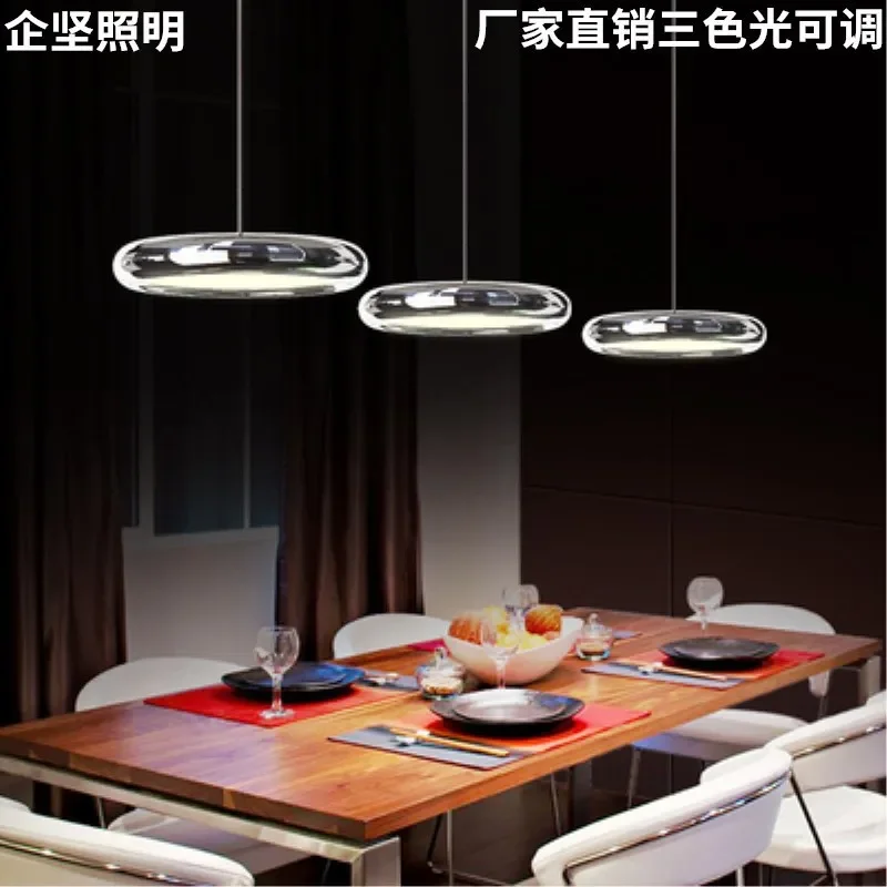 Nordic Restaurant Chandelier Simple Golden Silver LED Pendant Lamps Modern Electroplating Alloy Bar Kitchen Island Hanging Lighs