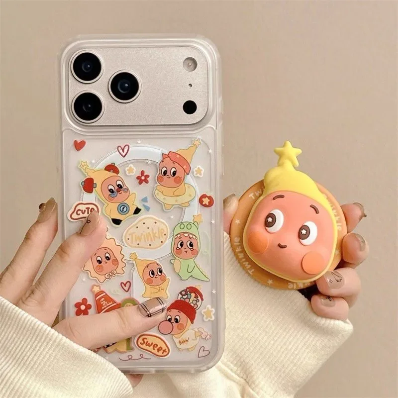 

NEW 3D Twinkle Star Magnetic Phone Case For iPhone17 17AIR 17PROMAX 16 Pro 14 13MINI 15Pro 12 11 XS silicone Magnetic Holde