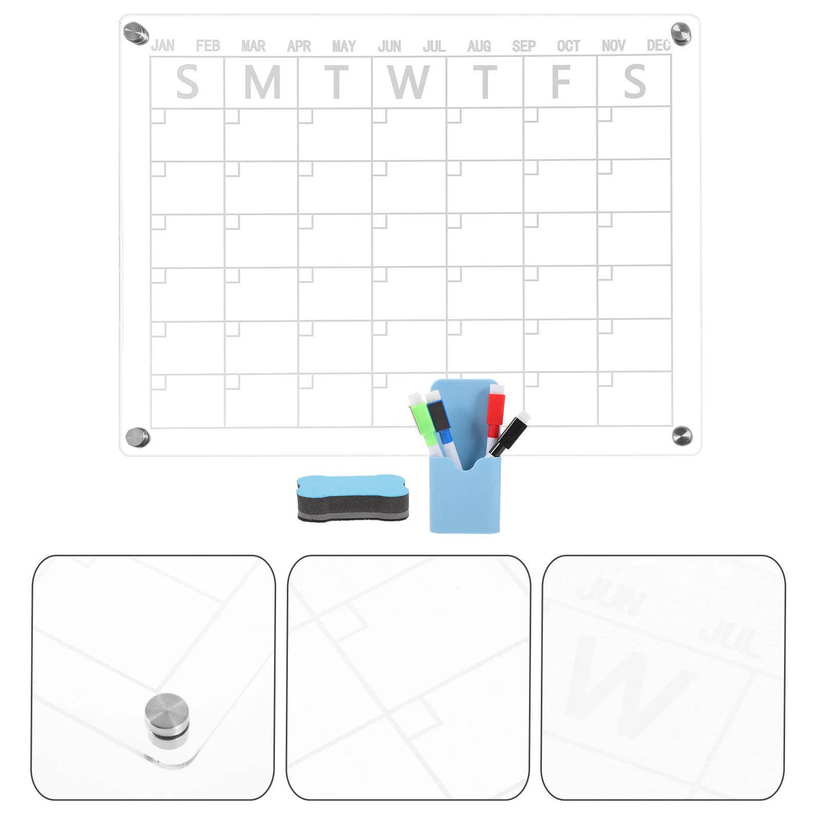 Magnetic Dry Erase Board Calendar Fridge for Wall Boards Clear Planning Plate Message