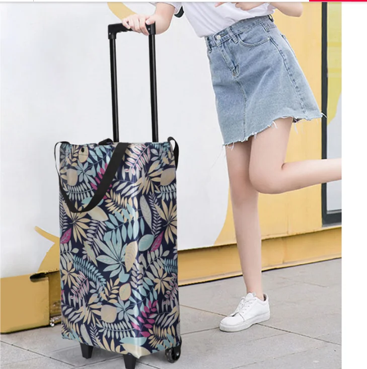 shopping bag for women travel trolley bag for shopping luggage bag with wheels Luggage Cart Shopping Camping Folding bags wheels