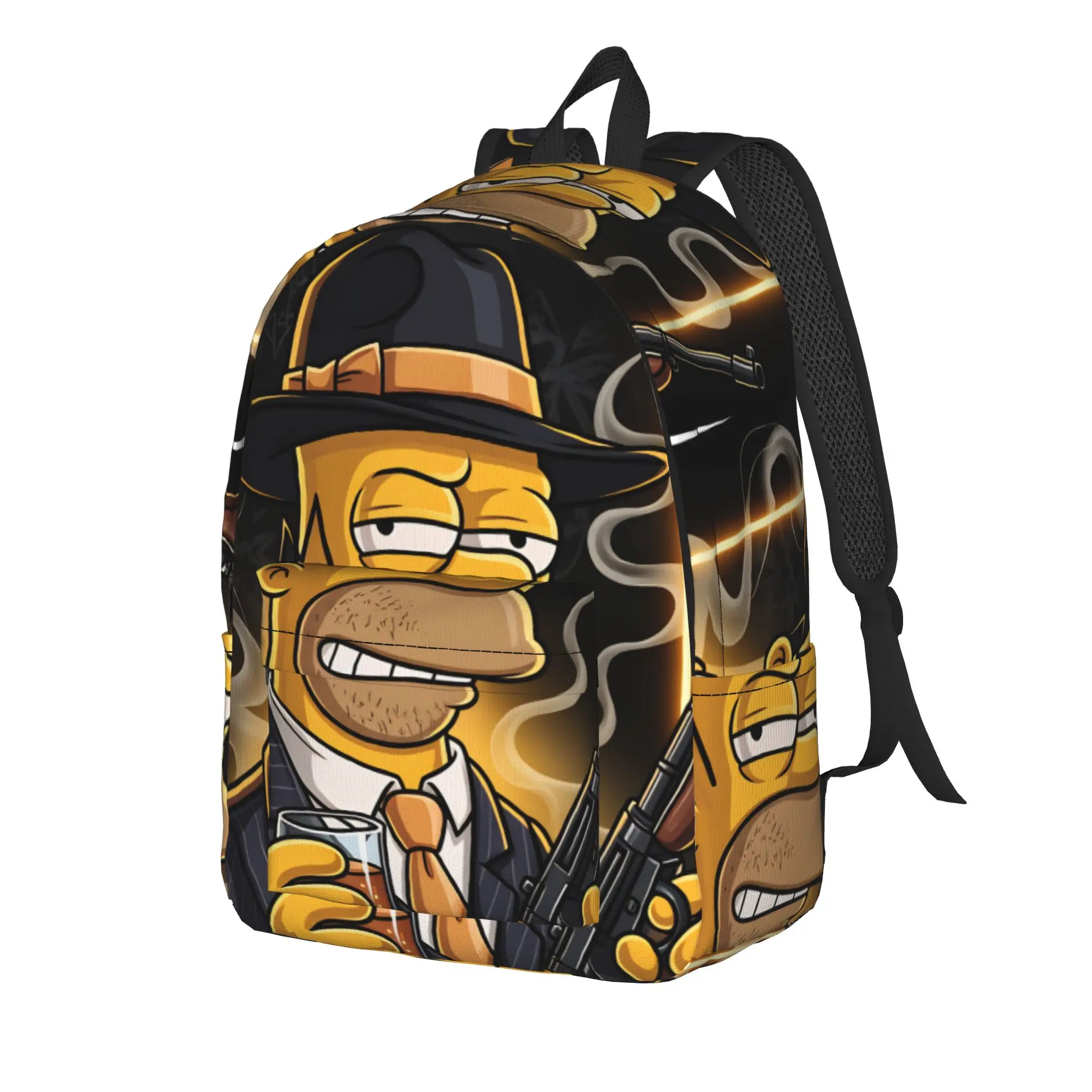 Homer S-Simpsons The Don Mafia Style Backpack  Fashion Backpacks Teen Travel Breathable School Bags Designer Rucksack