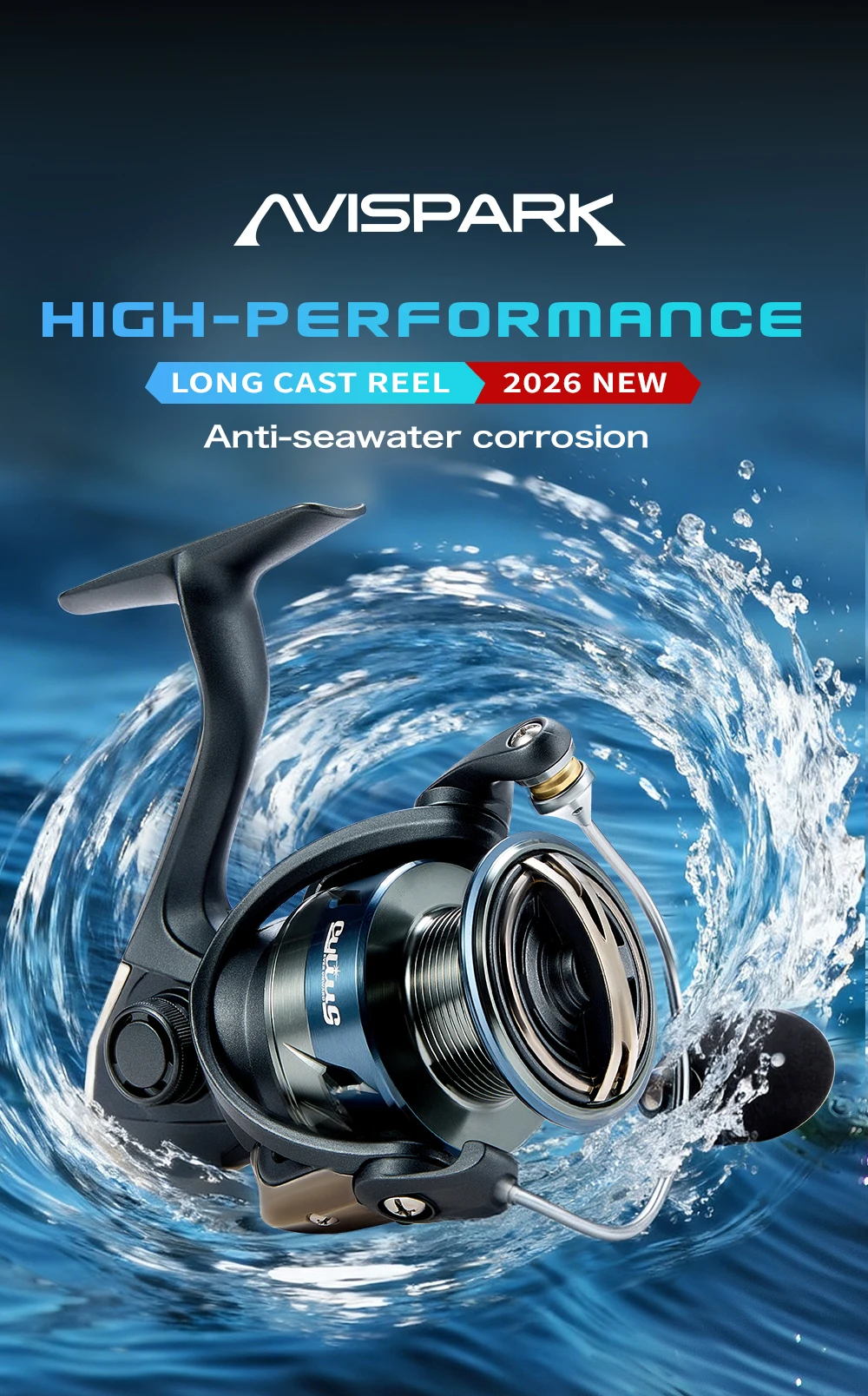 Soloking AVISPARK Spinnrolle 10+1 Kugellager 15kg Max. Bremskraft 5,2:1 Übersetzung Salzwasserbeständig für Barsch und Hecht – Detail 1