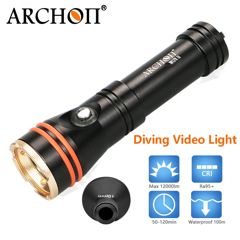 Archon D11v-ii Diving Video Light 1200 Lumens 18650 Battery Snoot Spotlight Macro Photography Light Night Dive Waterproof Torch