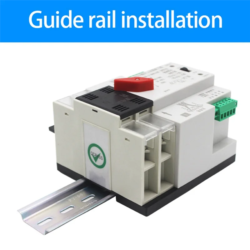 

【Горячий торт】Din Rail 2P ATS Dual Power Автоматический резервный переключатель Селекторные переключатели Бесперебойный генератор миллисекунд Eas