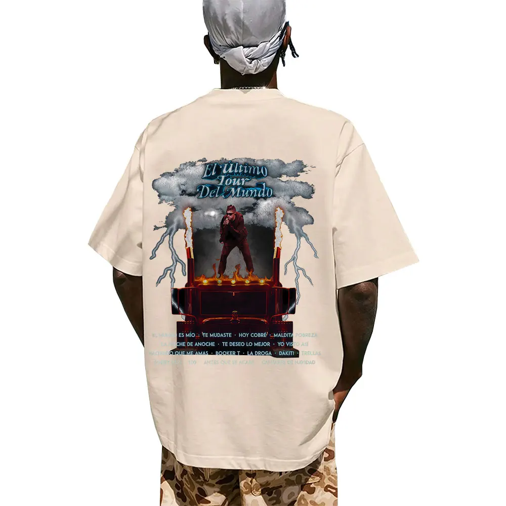 

Limited Rapper Bad Bunny EL ULTIMO TOUR DEL MUNDO Graphic T-shirt Men Women Clothing Hip Hop Fashion Pop Music Oversized T Shirt