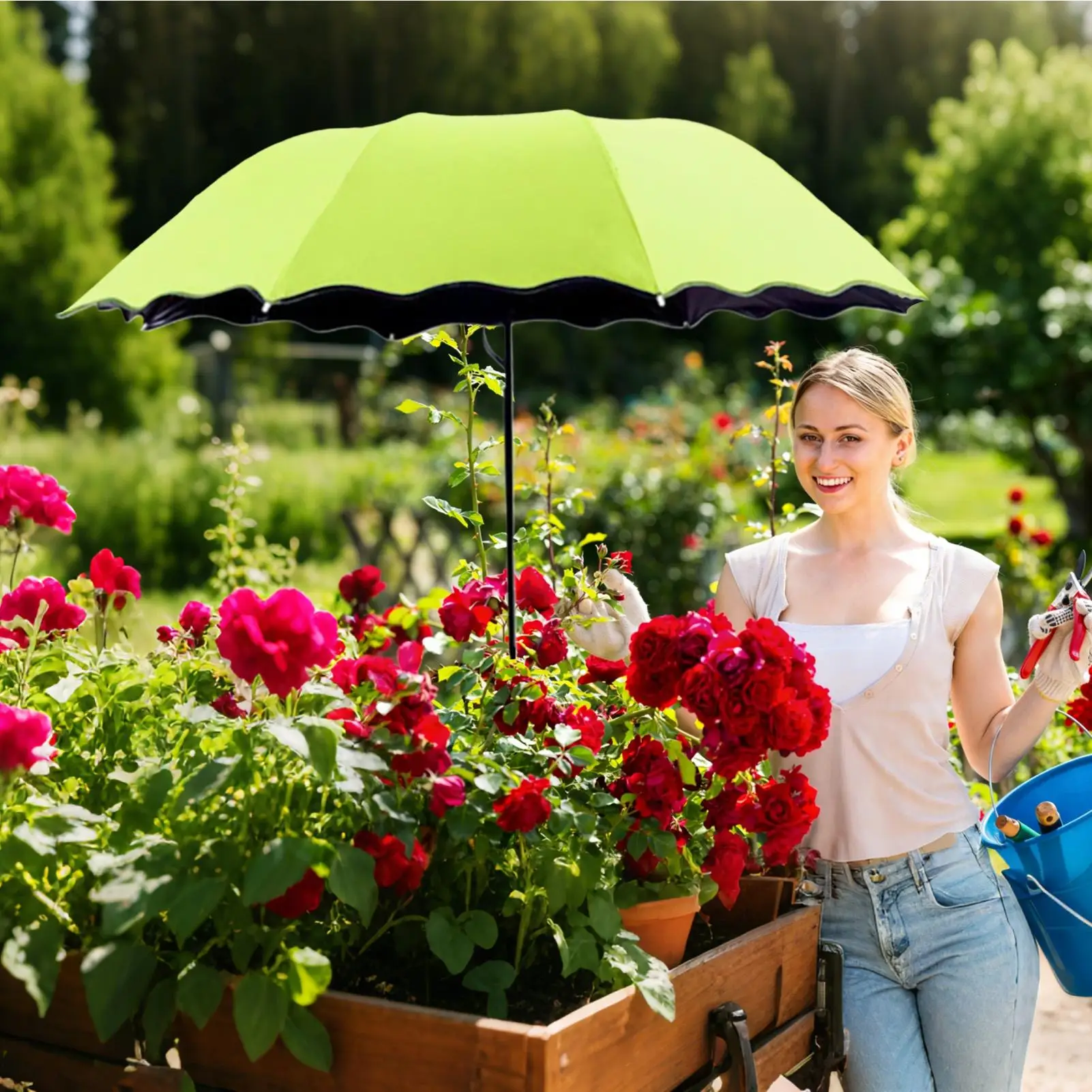 95cm Plant Umbrella Outdoor Flower Sun Shade Parasol Patio Plants Umbrella For Gardeners Outside Yard Patio Porch Backyard