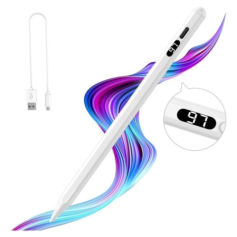 Active Stylus Pen For Touch Screens, Fast Charge Stylus Pen With Power Display For Apple Ipad/Iphone/Android/Samsung Easy To Use