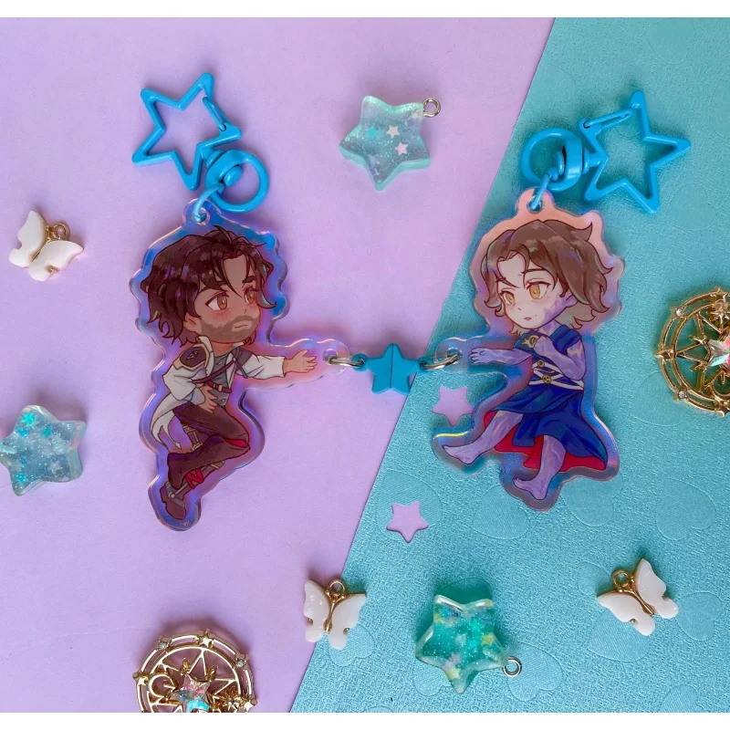 Jayce Viktor Star Link 5cm Acrylic Keychains Cute Arcane League of Legends Anime Bag Charms Backpack Pendants Collectible Gifts view 2