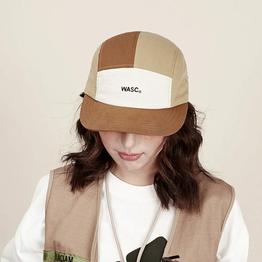 

Japanese UV Protection Baseball Cap 5 Panel Patchwork Color Adjustable Sun Hat Breathable Quick Dry Mesh Cap Women Men