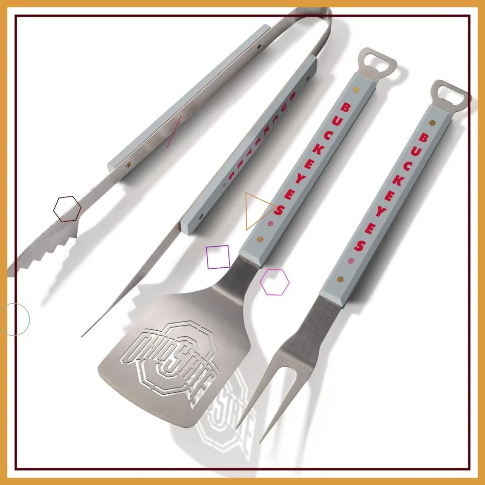 

3-Piece BBQ Set for NCAA Fans, Perfect for Tailgating and Grilling