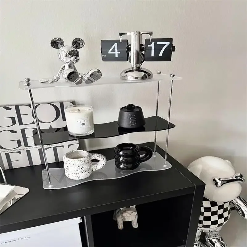 Household Water Cup Storage Rack Three-Layer Acrylic Display Frame Detachable Cosmetics Perfume Organizer Cup Storage