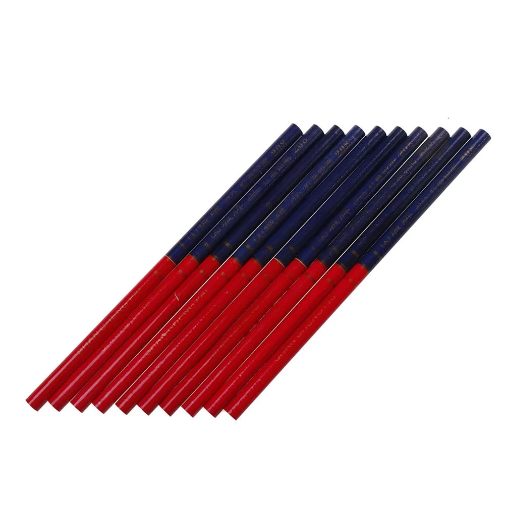 10PCS Double Colored Pencils Carpenter Special-Purpose Pencils Drawing Pencil Woodworking Hand Tools Ellipse Mark Pen
