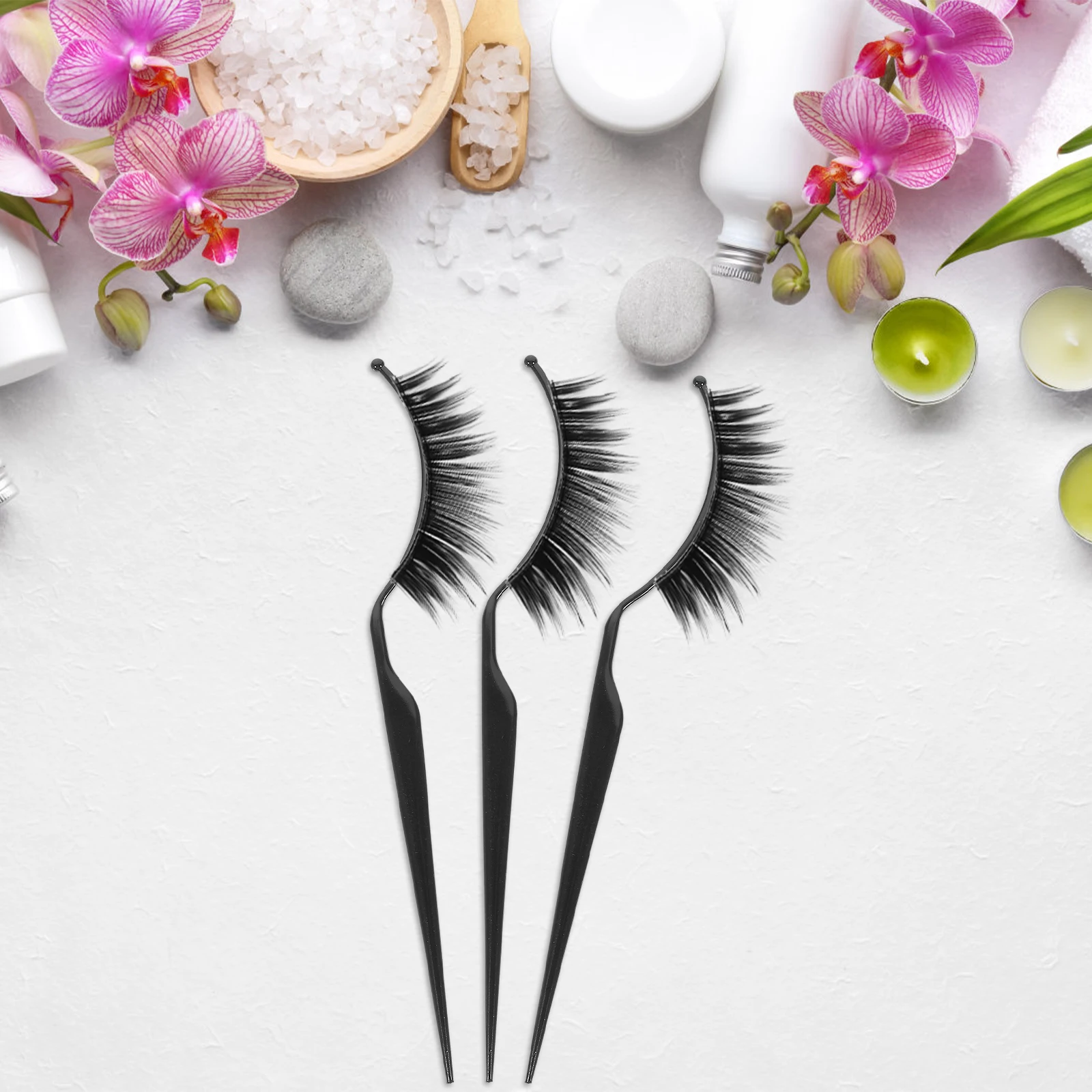 

6pcs Fake Rack Plastic Wearing Tool Adjustable Curve For Eyelash Grafting Tool Home Salon Use Planting Eyelash Aids