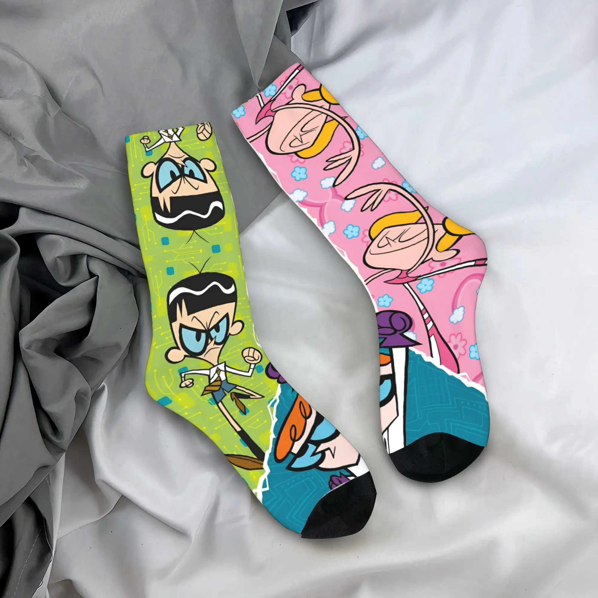 Dexter Cartoon Laboratory Socks Autumn  Stockings Leisure Unisex Men Breathable Socks Design Running Sports Anti Slip Socks