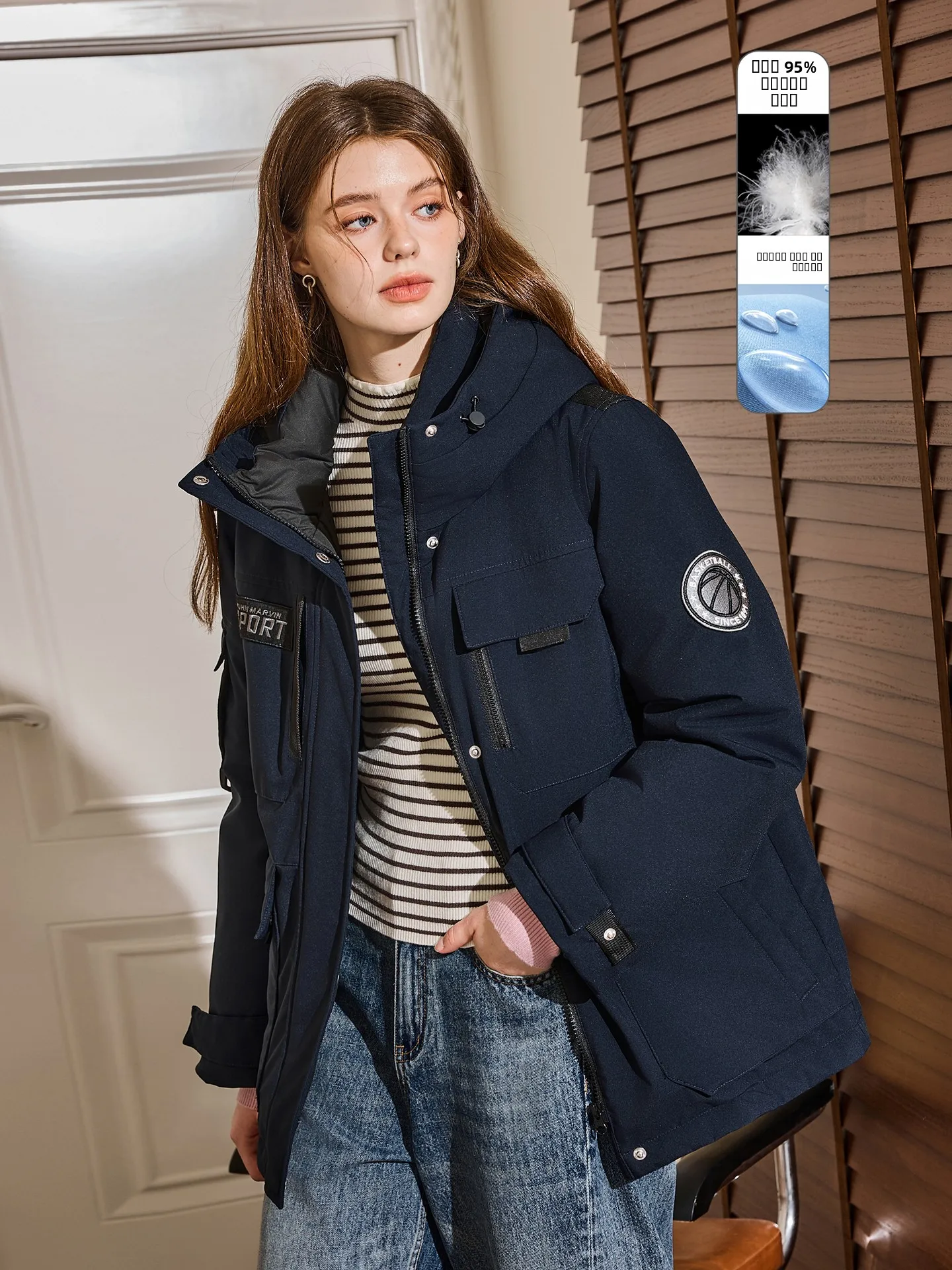 

Женская пуховая куртка KuNMaVi с капюшоном, белая, повседневная, для активного отдыха, зима 2025, новая модель, прямой крой, для поездок на работу