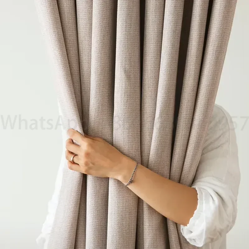 YSY Customized Blackout Thermal Curtains Heavy Weight Beige Solid Curtains for the Living Room