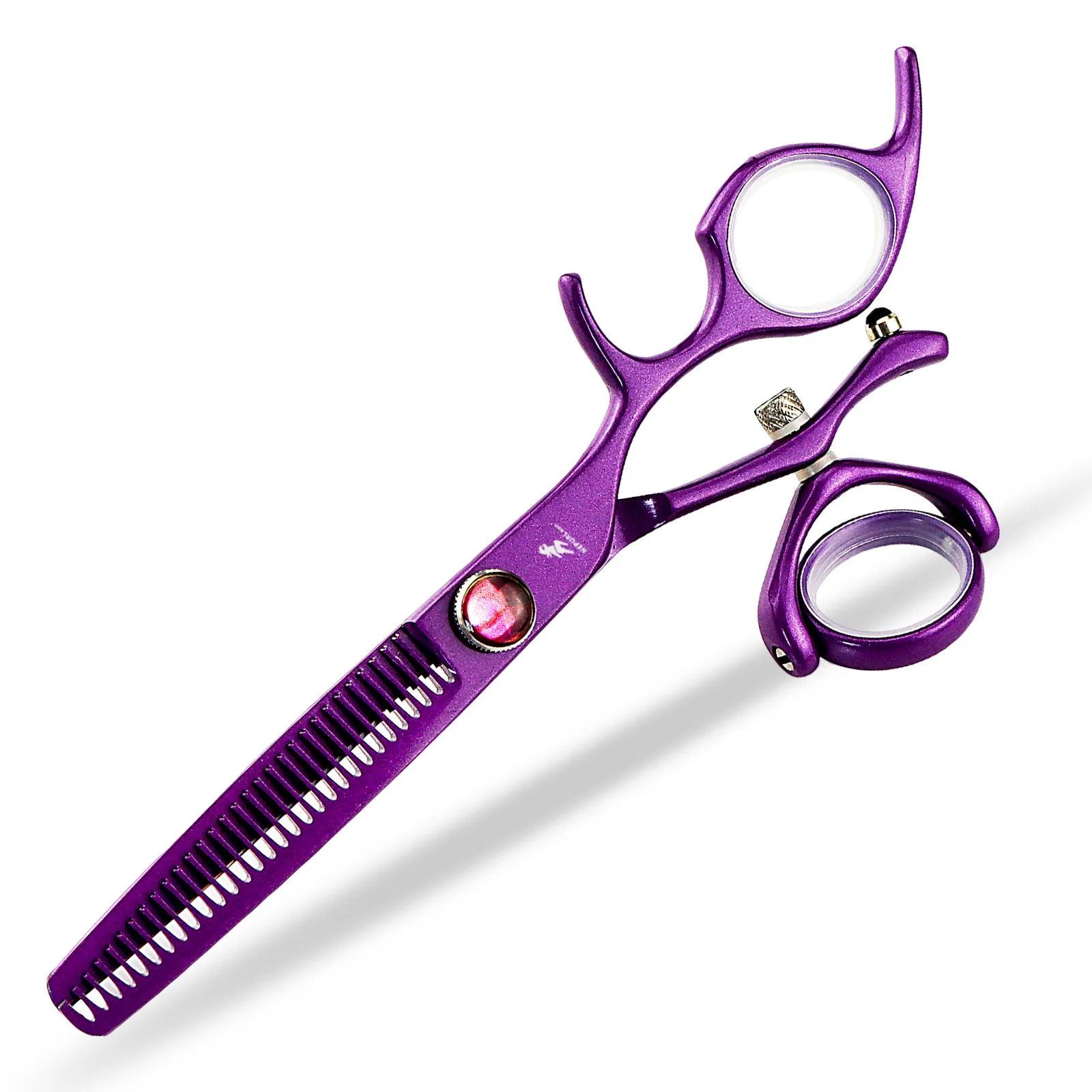 NEPURLSON Purple lacquered 6-inch fly shears, flat shears, tooth shears, 360-degree rotating handle
