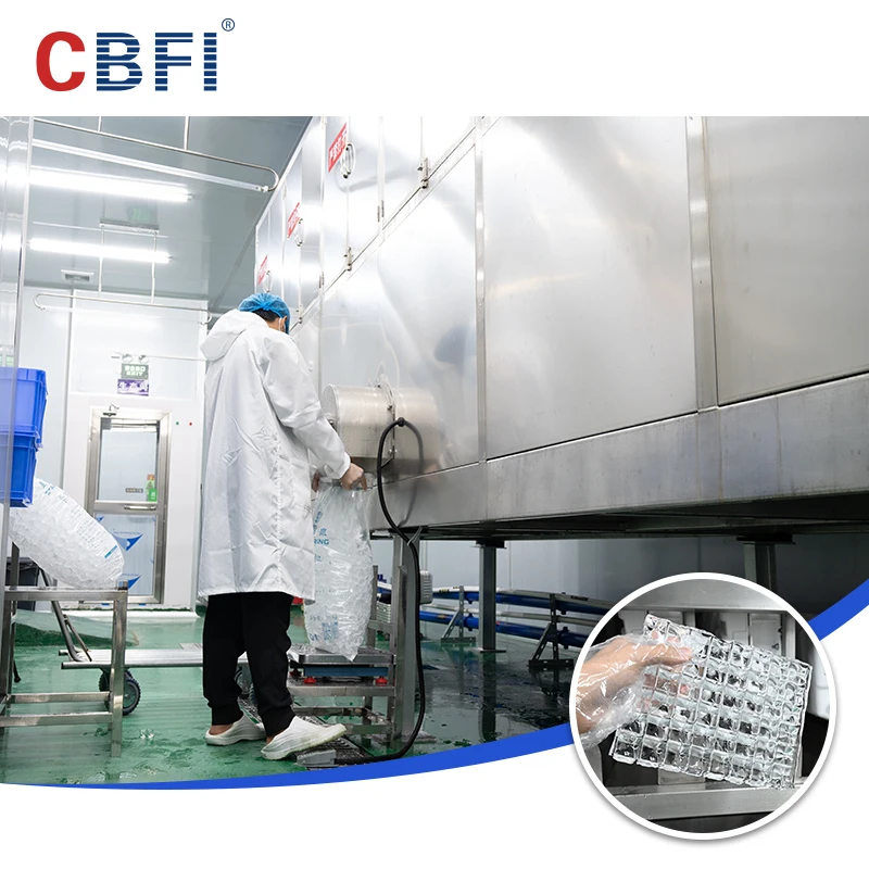 Industrial Ice Cube Machine with PLC Controlled Motor & Gear 1 Ton Daily Capacity 1000kg Ice Storage Bin