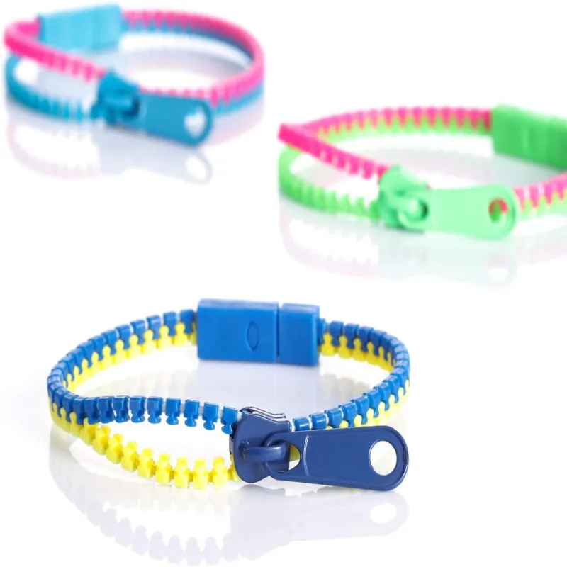 Colorful Zipper Chain Bracelets Adults Sensory Autism Decompression Fidget Toys for Kids Children Anti-stress Relief Gifts