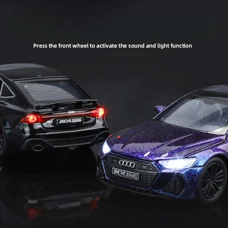 Diecast 1:32 Audi RS7 Sportback Alloy Car Model Sound Light Die Cast Metal Toy Vehicle Boy Birthday Gift Collection Miniature