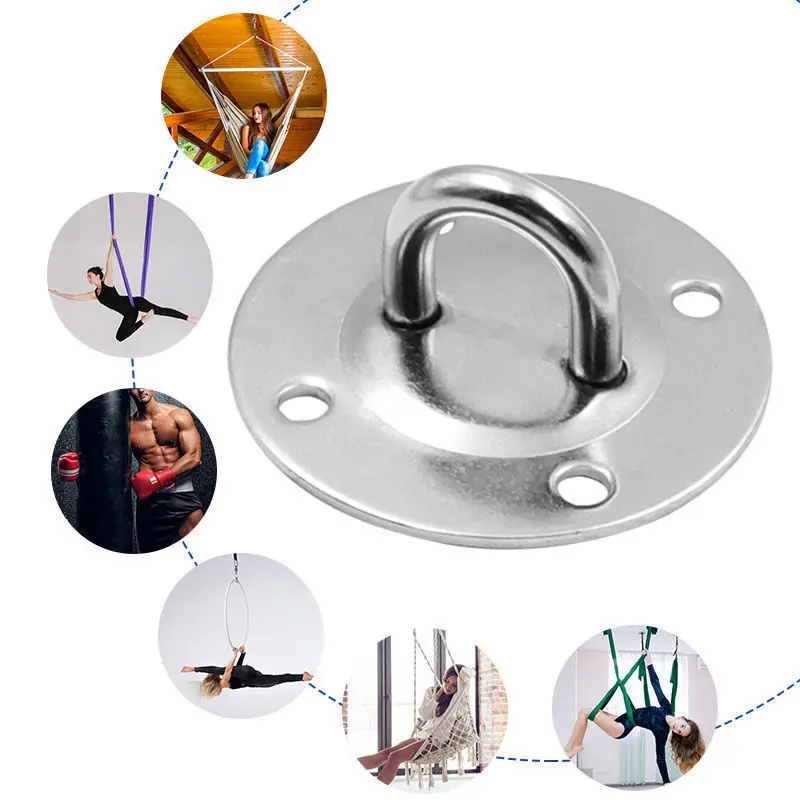 Stainless steel yoga hammock bracket fixing plate sandbag swing top buckle, hanging chair hook, load-bearing fixed round hanging