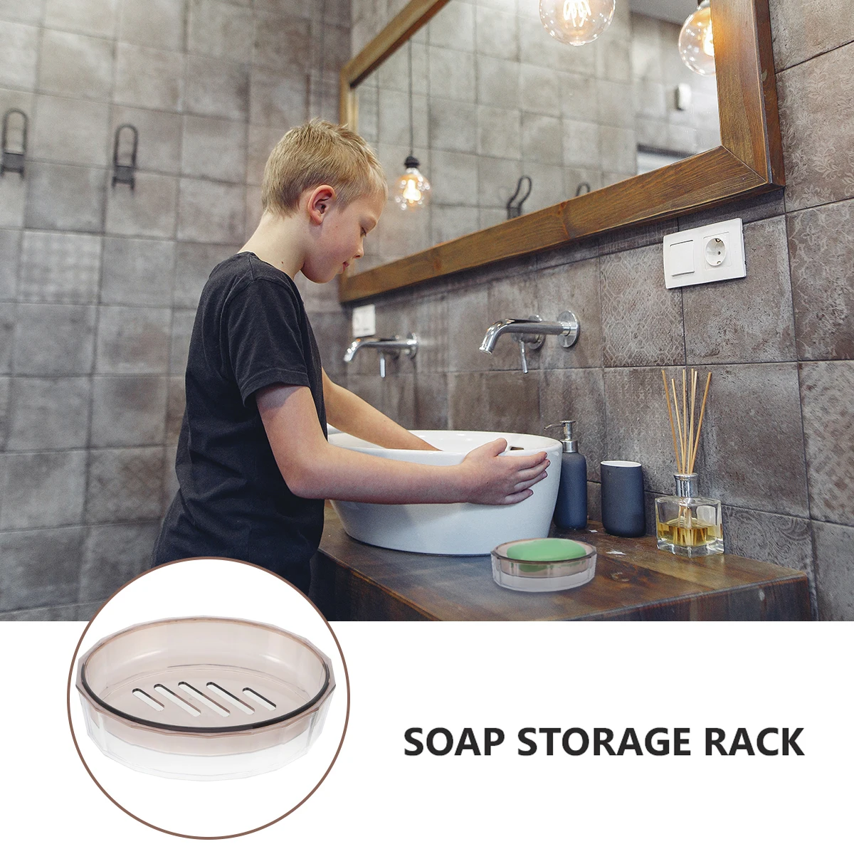 

Soap Box Black Storage Rack Pcdg Holder Creative Draining Dish Travel Bathroom Sink Portable Soap Container Without Lid